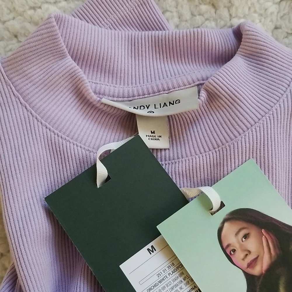 Sandy Liang x Target Smocked Gingham Long Sleeve Mock Turtleneck T-Shirt - Picture 5 of 5
